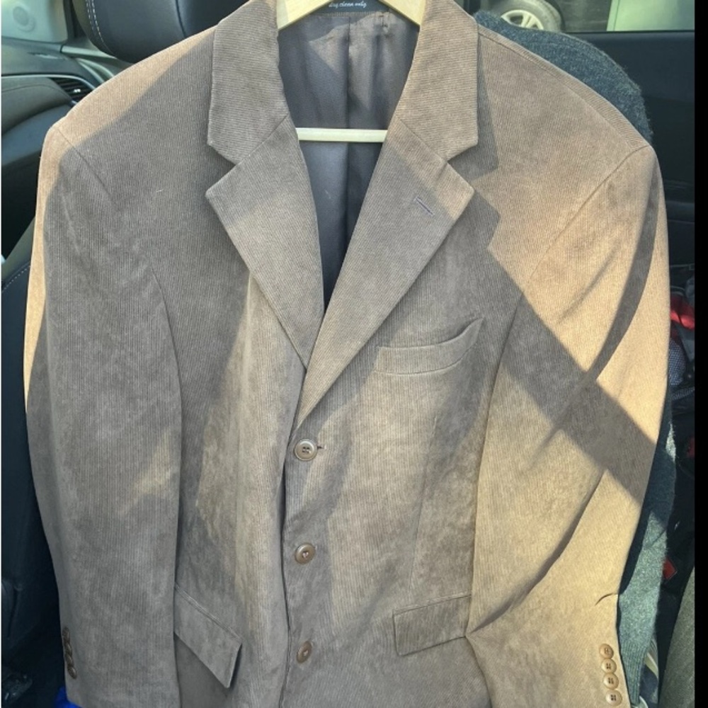 BROWN ANDREW FEZZA CORDUROY SPORT COAT Single Breasted Blazer Suit Jacket 40 R